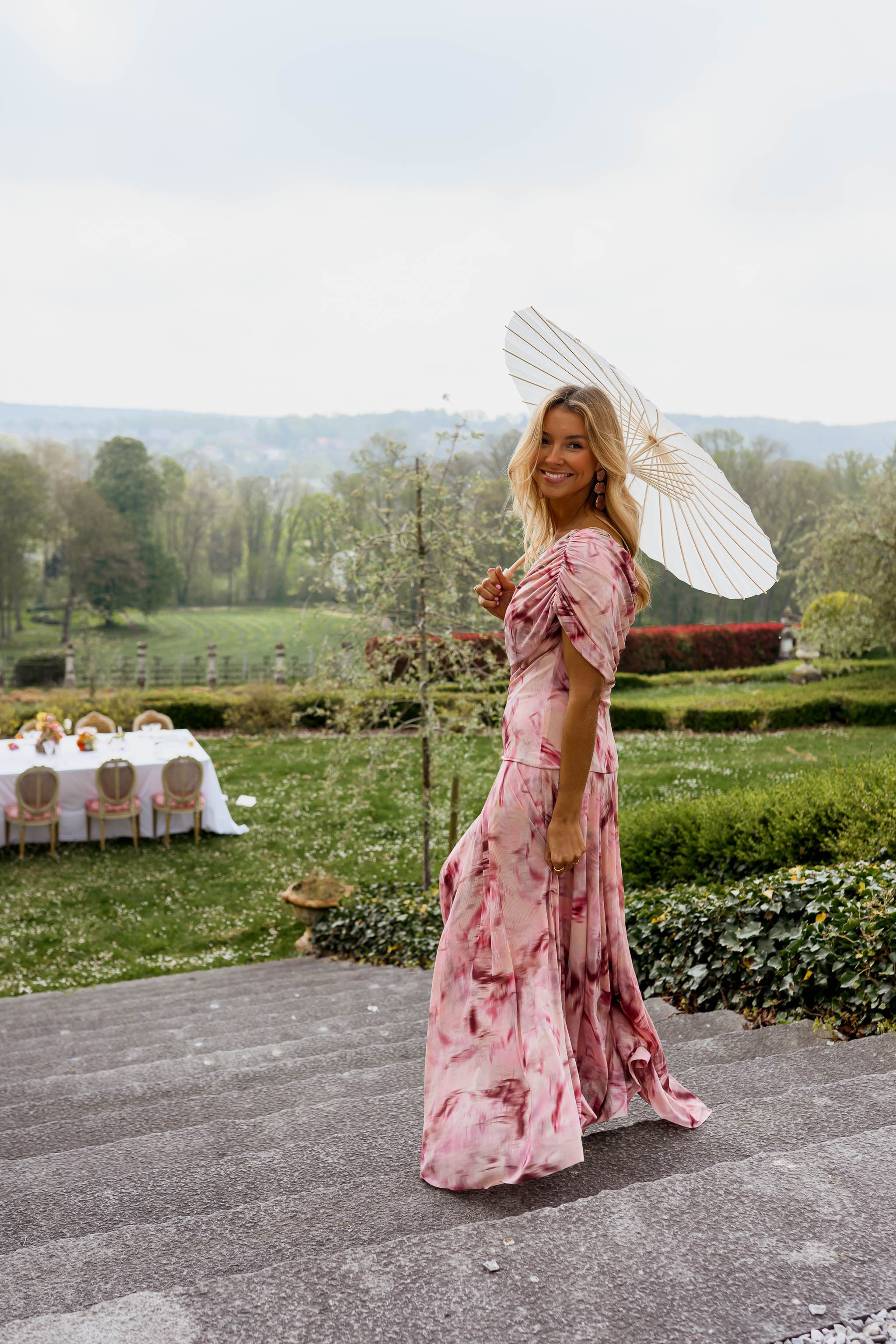 Pink Patterned Christy Dress