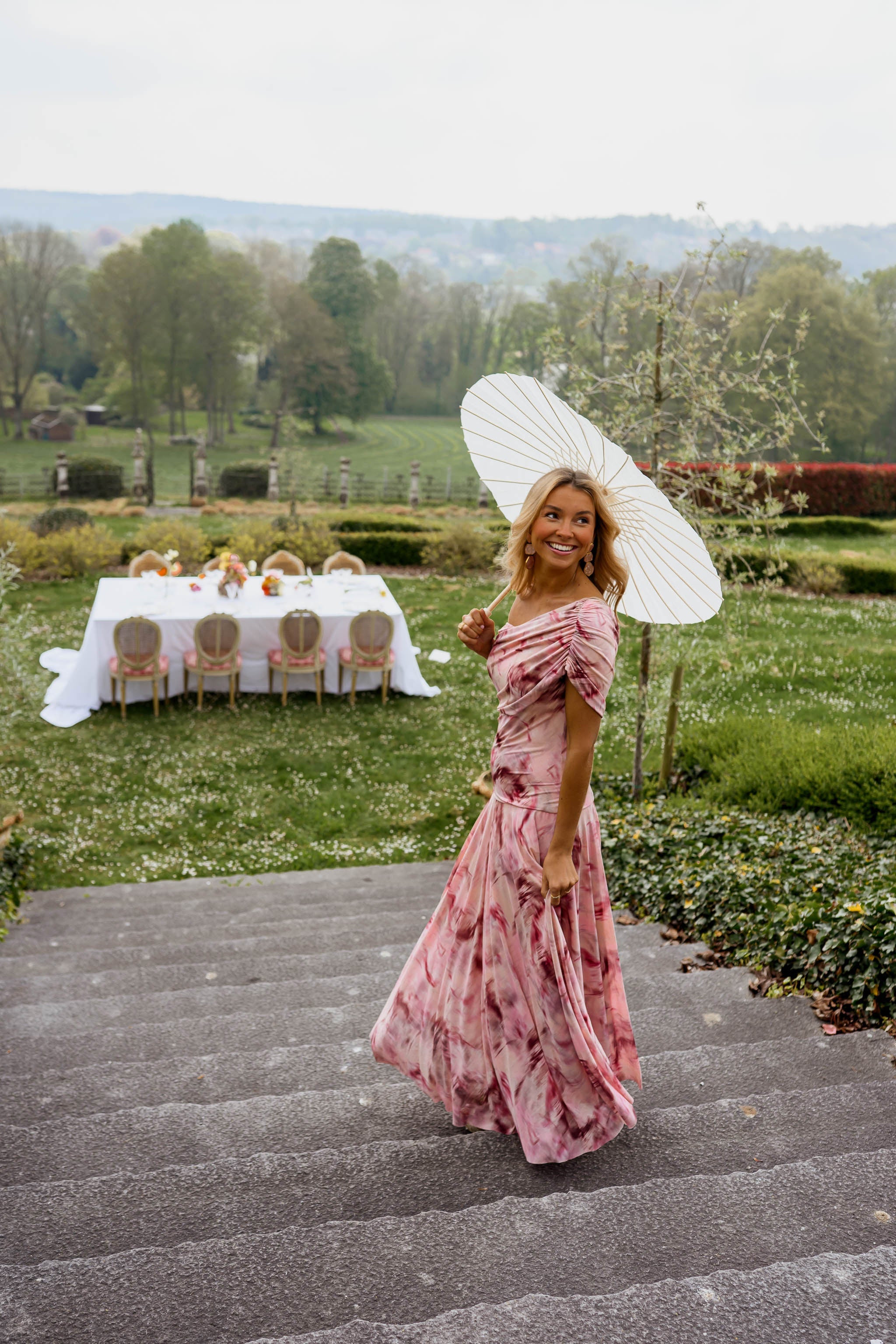 Pink Patterned Christy Dress