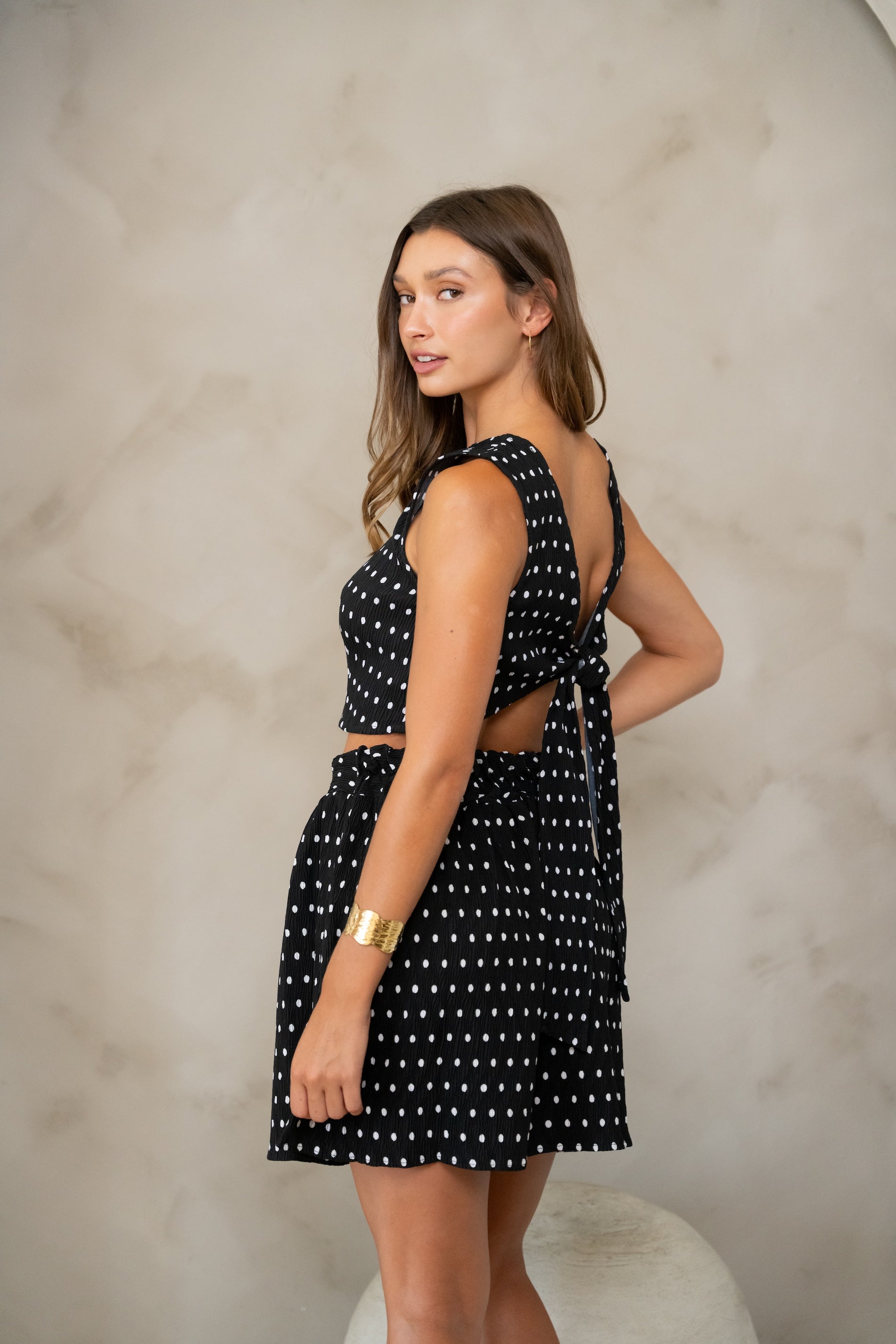 Black Polka Dots Lena Skirt