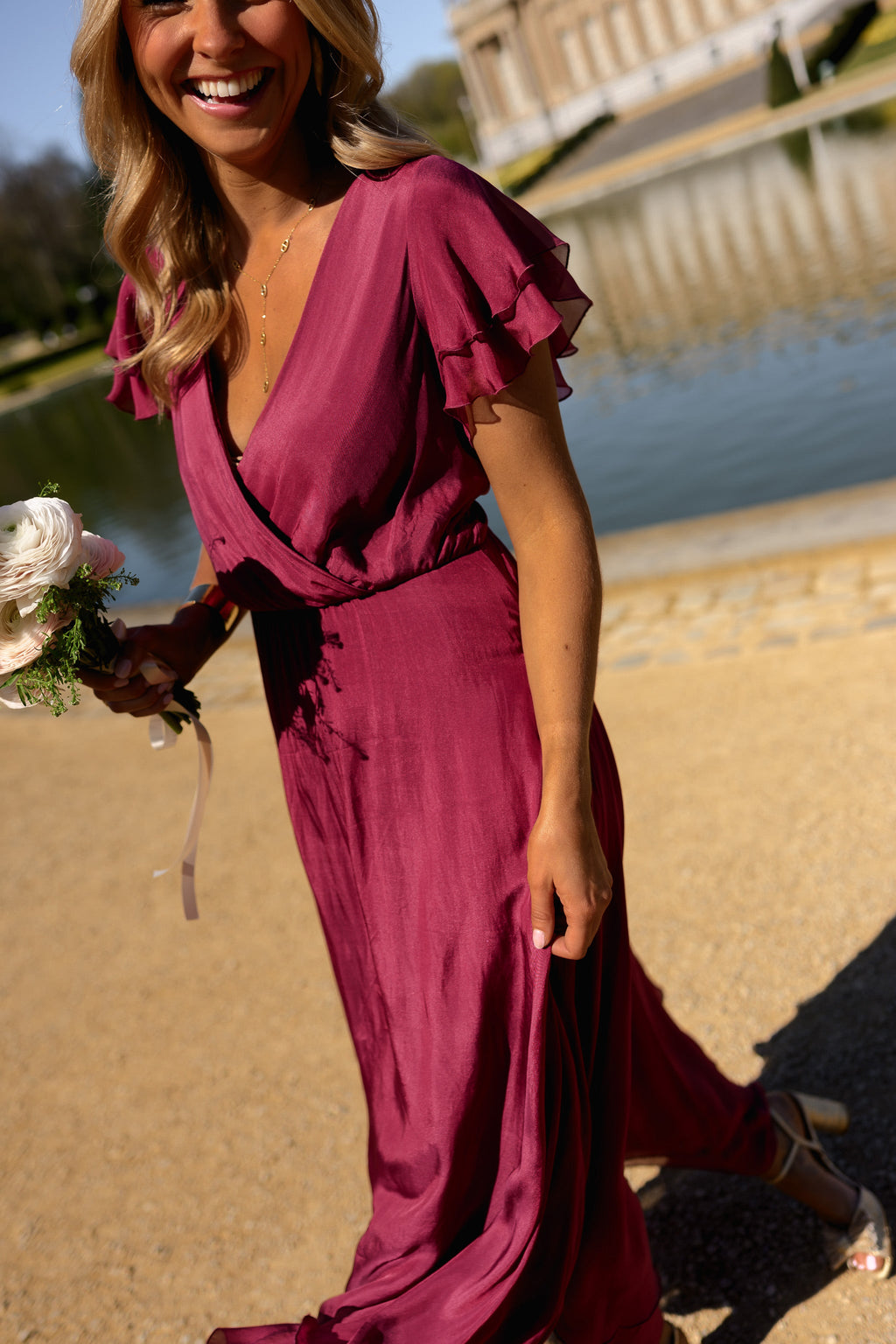Raspberry Silk Francoise Dress